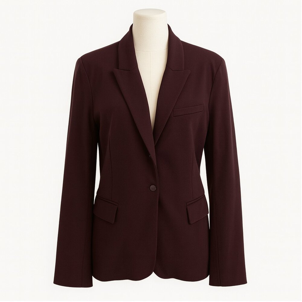 Jarbo Blazer Aubergine Pima Cotton Stretchy Knit Cozy‎ Size L